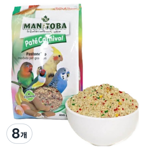 마니토바 고단백 에그 과일 칵테일 조류 사료, 400g, 8개