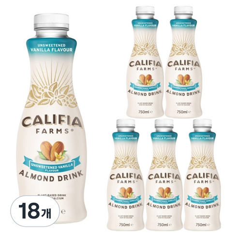 캘리피아팜스 아몬드 드링크 바닐라, 18개, 750ml