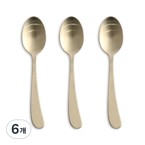 인스푼 굿럭 어린이 숟가락, 골드, 단품, 6개