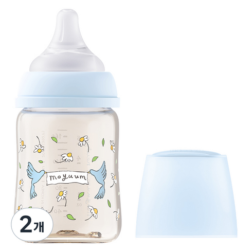모윰 PPSU 올인원 유꼭지 젖병, 블루밍에디션, 2개, 170ml
