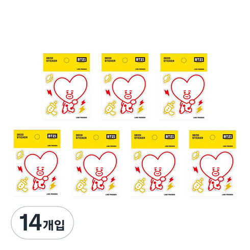 라인프렌즈 BT21 데코스티커, 타타, 14개입