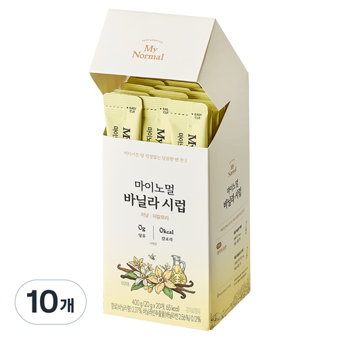 마이노멀 저당 저칼로리 Zero 바닐라 시럽 스틱 20p, 400g, 10개