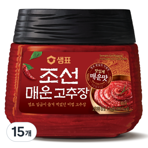 샘표 조선 매운 고추장, 1kg, 15개