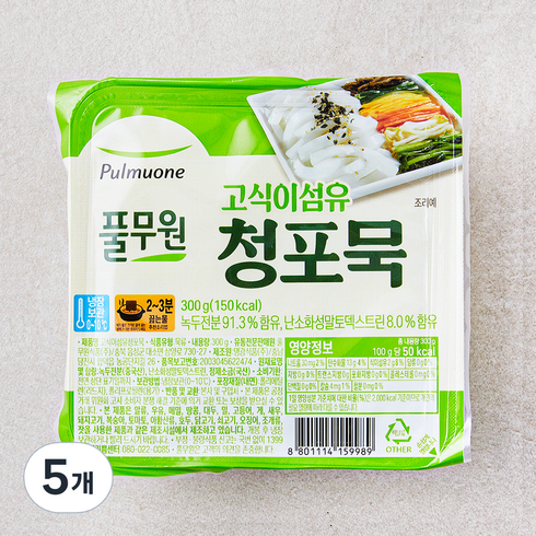 풀무원 고식이섬유 청포묵, 300g, 1개입, 5개