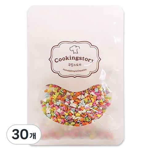쿠킹스토리 파스텔 미니하트 셰이프 스프링클, 30개, 15g