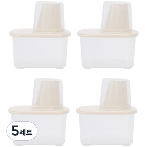 제오닉 가루 세제 용기 500ml 4p + 투명 네임 스티커 6종 세트, 혼합색상, 5세트