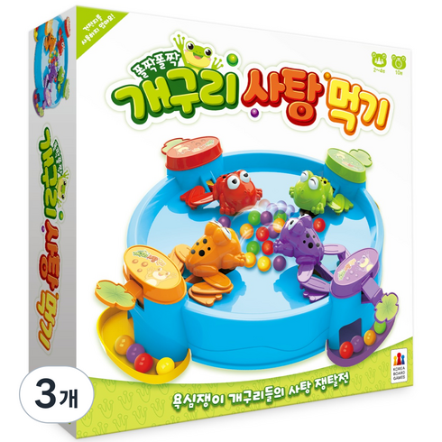 코리아보드게임즈 폴짝폴짝 개구리 사탕먹기, 3개, 혼합색상