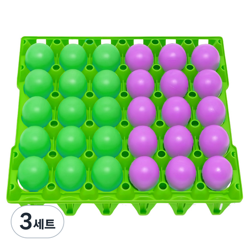 시작 계란판 빙고 탁구공 게임세트, 3세트, 그린