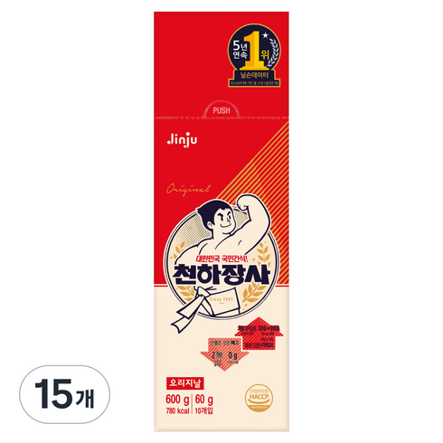 천하장사 오리지날 간식 소시지, 600g, 15개