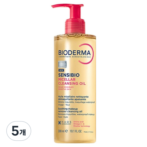 바이오더마 센시비오 미셀라 클렌징 오일, 300ml, 5개