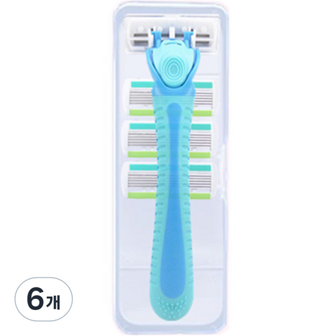 하이어리 여행용 수동 면도기 블루, 1개입, 6개