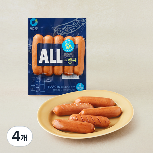 청정원 ALL 프랑크 오리지날, 200g, 4개