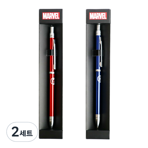 마블 메탈볼펜 1.0mm 2p, 혼합 색상, 2세트