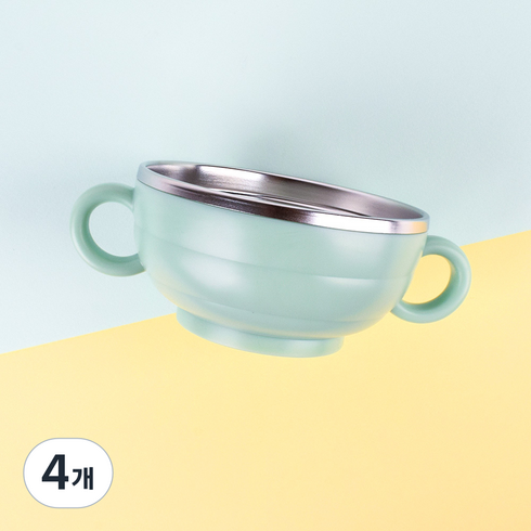 릴팡 티어제로 더볼 식기세척가능 스텐 양수볼 LF7020, 오프민트, 4개