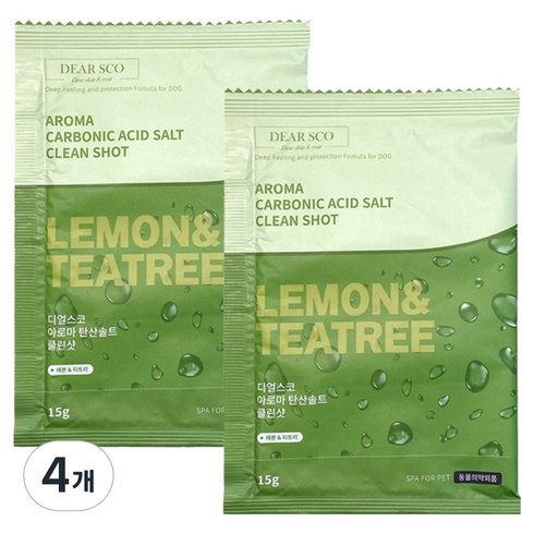 디얼스코 반려동물 아로마 탄산솔트 클린샷 레몬 + 티트리, 15g, 4개