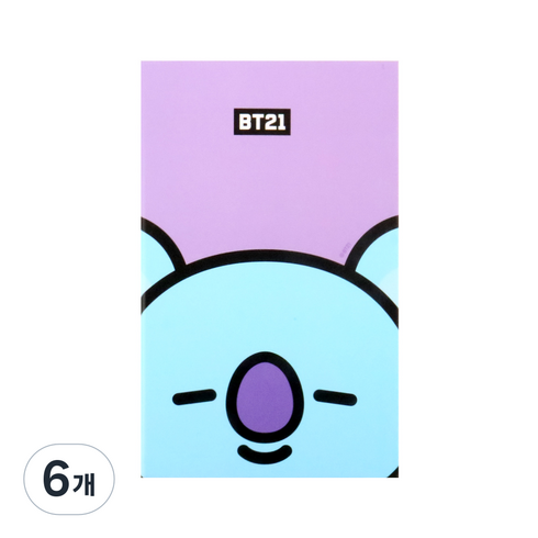 BT21 다이어리S + 스티커 + 포토 프레임 카드, 코야, 6개