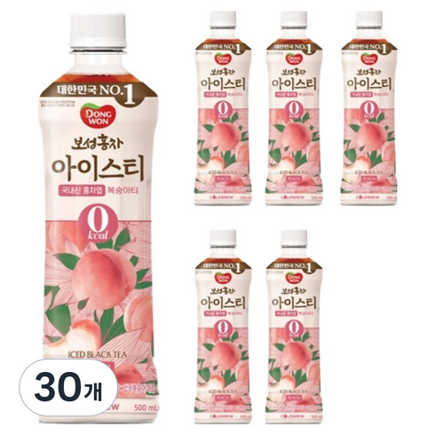 동원보성홍차 제로 복숭아 아이스티, 500ml, 30개