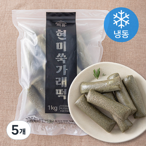 쪄옴 현미 쑥 가래떡 (냉동), 1kg, 5개