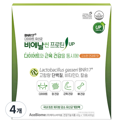 비에날씬 BNR17 프로틴 업 유산균, 400g, 4개