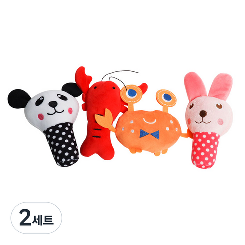 딩동펫 반려동물 동물농장 인형세트, 혼합색상, 2세트