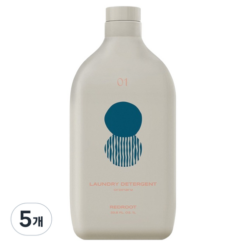 레드루트 비건 세탁세제 오디너리향, 1L, 5개
