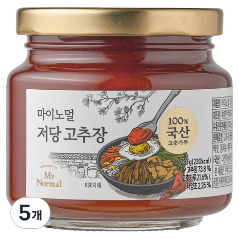 마이노멀 저당 고추장, 230g, 5개