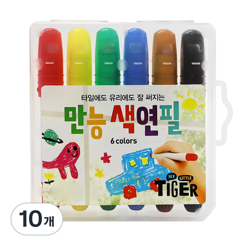 마이리틀타이거 만능색연필, 6색, 10개