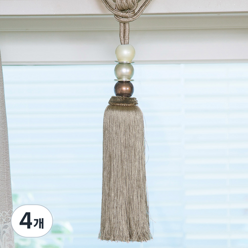 지나송 커튼 타이백 그라데이션 30cm, 4개, 소프트브라운