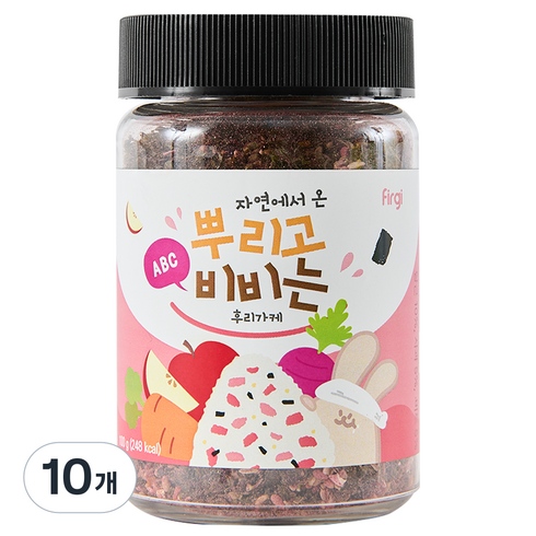 퍼기 자연에서 온 뿌리고 비비는 후리가케, ABC, 100g, 10개