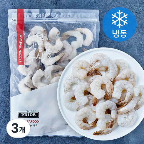 프라이드 흰다리 새우 (냉동), 3개, 600g