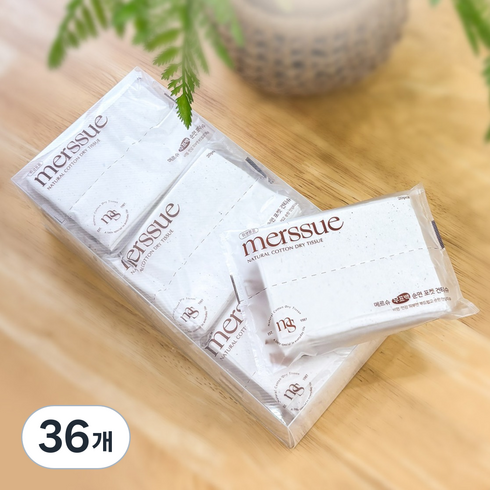 메르슈 무표백 순면 포켓건티슈, 60g, 20매, 36개