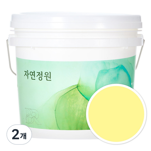 자연정원 수성 페인트, BR024 레몬 옐로우, 5L, 2개