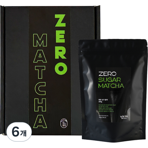 마녀의부엌 제로 슈가 말차, 300g, 1개입, 6개