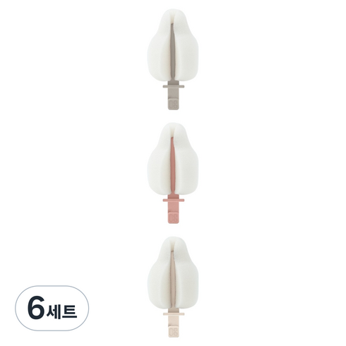 마더케이 리필형 스펀지 젖꼭지솔 리필 3p 세트, 6세트, 베이지 + 인디핑크 + 크림