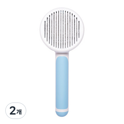데일리프렌즈 반려동물 원터치 브러쉬, 블루, 2개