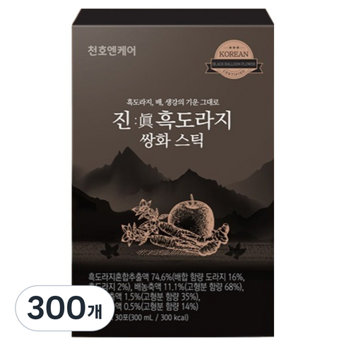 천호엔케어 진 흑도라지 쌍화 스틱, 300ml, 300개