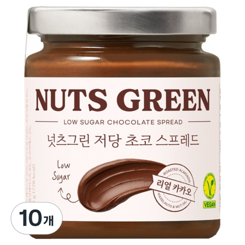 넛츠그린 저당 초코 스프레드, 10개, 200g