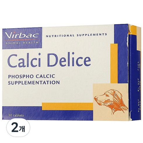 버박 반려동물 칼시데리스 영양제, 30정, 3.5g, 칼슘, 2개