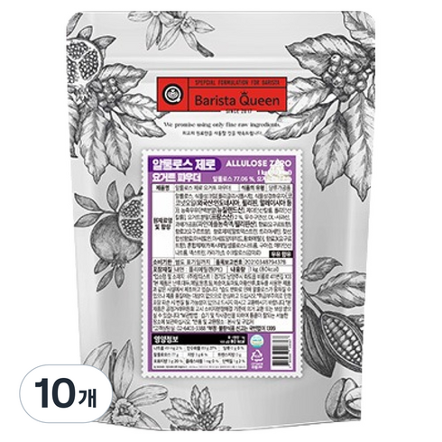 바리스타퀸 알룰로스 제로 요거트 파우더, 1kg, 1개입, 10개