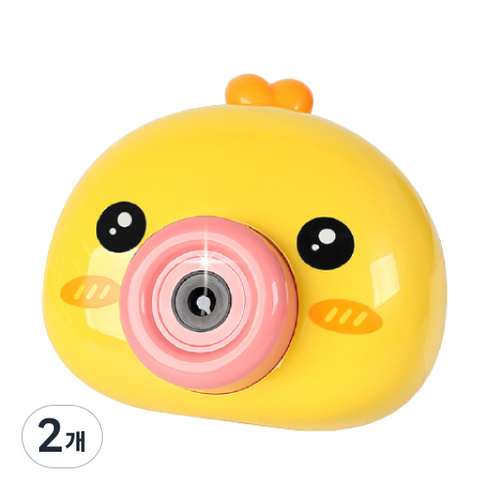 병아리 비눗방울 카메라 7752 + 버블액 세트, 노랑, 2개