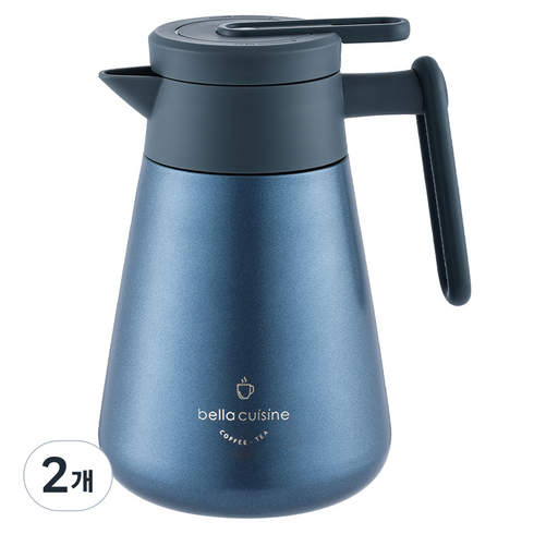 벨라쿠진 티 필터 커피 서버 주전자, 700ml, 블루, 2개