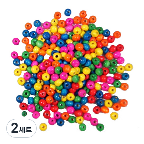 동성지공사 나무 극소 비즈501 5mm, 혼합 색상, 2세트