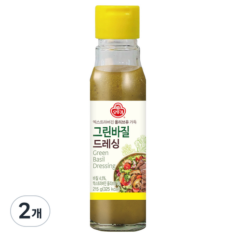 오뚜기 그린바질 드레싱, 215g, 2개