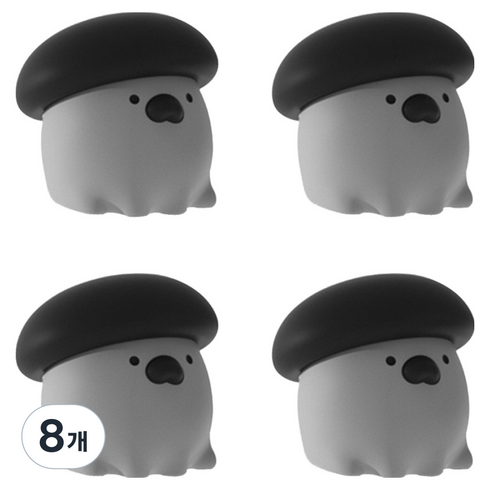 네츄럴파크 유아용 머쉬룸 실리콘 코너 보호대, 블랙, 8개