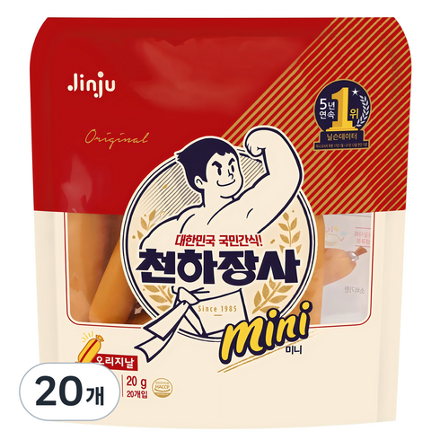 천하장사 오리지날 미니 간식 소시지, 400g, 20개