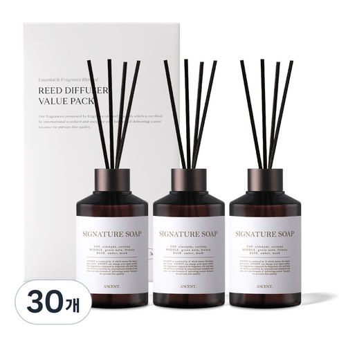 에이센트 퍼퓸드 디퓨저, 시그니처솝, 200ml, 30개