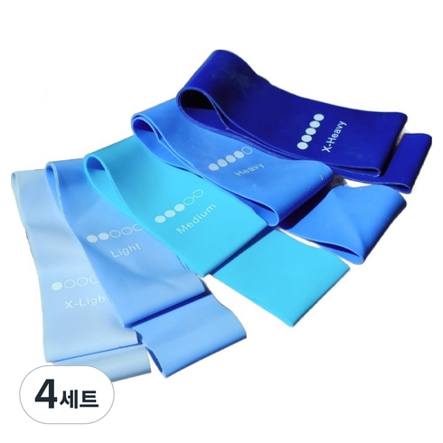 루나핏 라텍스 루프밴드 5단계 스쿼트 힙업 요가 밴드, 혼합색상, 4세트