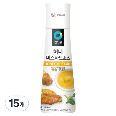 청정원 허니 머스타드 소스, 320g, 15개