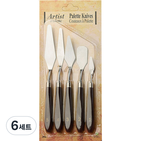 동아피엠에스 팔레트 미술용 나이프 5종 세트, 6세트