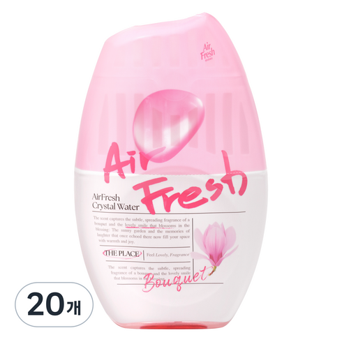 에어후레쉬 크리스탈워터 실내용 대용량 방향제, 400ml, 20개, 부케향
